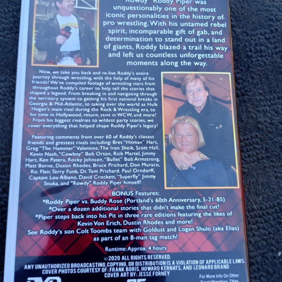 Legacy rowdy Roddy Piper DVD two disc set - Picture 3 of 3